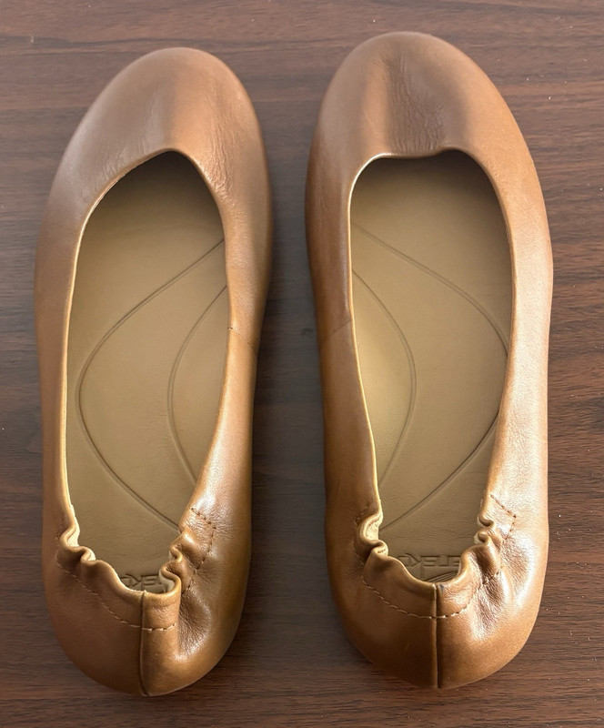 Dansko Women’s Brown Leather Ballet Flats Slip-On Round Toe Rubber EU 37