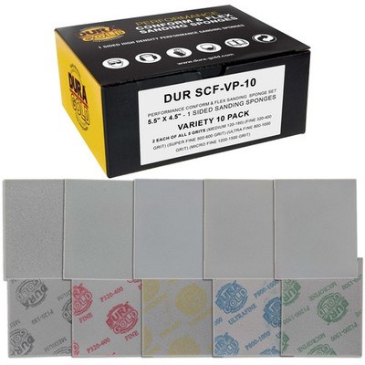 Single-Sided Sanding Sponge Grit Variety Pack, 20/Box,  5.5'' x 4.5'' Wet/Dry