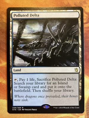 MTG Polluted Delta Khans of Tarkir Near-Mint Condition Rare Fetch Land!!