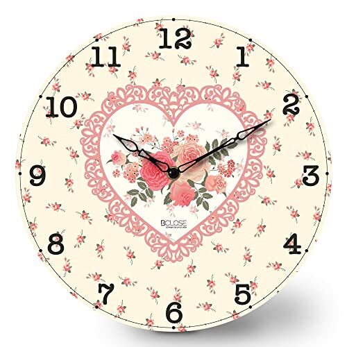 BCLOSE Coquette Room Decor 12 inch Pink Heart Vintage Wall Clock Flower Wall, coquette room decor - Vimarsana News