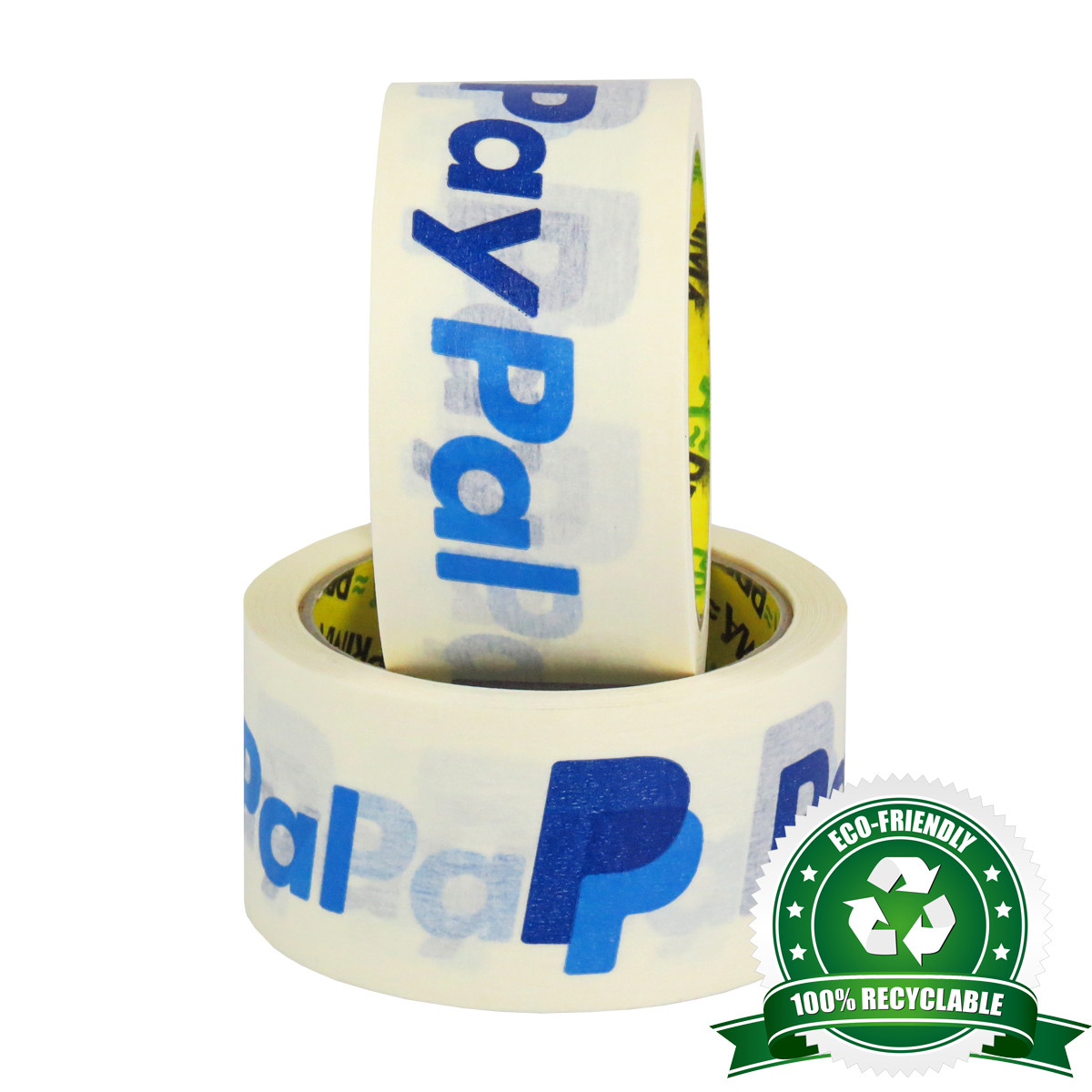 24 Rolls Of 100% Recyclable 2"" (50mm) PayPal White Kraft Paper Eco Packing Tape