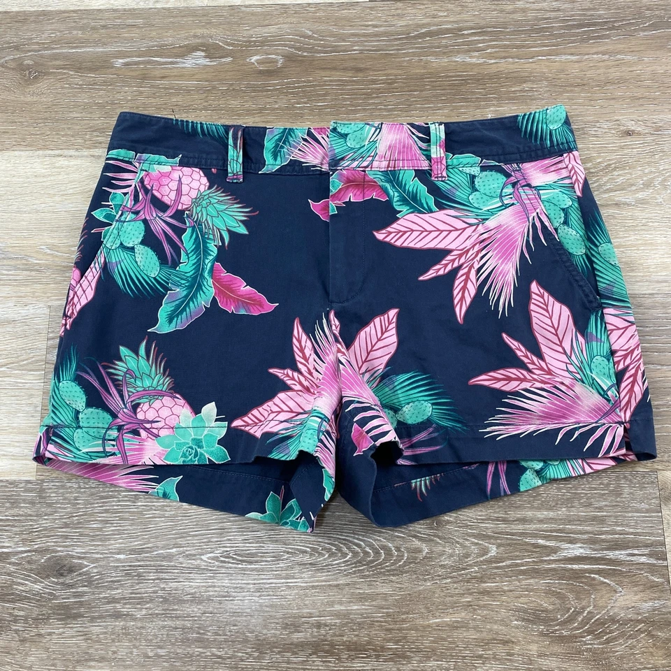 Pantalones cortos de ciudad GAP tiro medio multicolor estampado floral talla 8 Foto 2 de 4