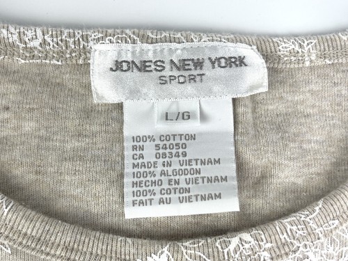 Maglione floreale vintage donna Jones New York Sport a maniche lunghe beige taglia large - Foto 3 di 3