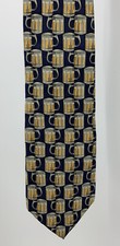 Museum Artifacts Necktie Tie Silk Beer Steins Made In USA 56” Vintage