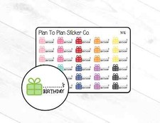 1416 Birthday Tracker Planner Stickers.