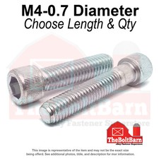 M4-0.7 Class 12.9 Coarse Socket Head Cap Screws Zinc Clear (choose Length & Qty)