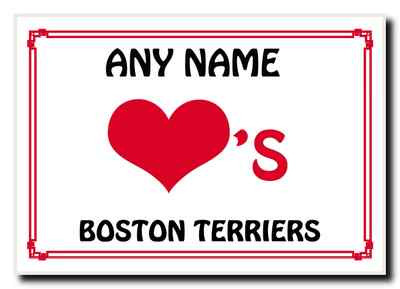 Liebesherz Boston Terrier personalisiert Jumbo Magnet