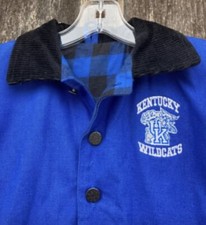 New Vintage Kentucky Wildcats Button Up Canvas Plaid Lined Jacket Toddler 3T