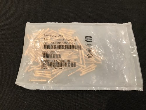 100 x Harting R15-BU-C Female Turned Contact 16AWG 1.5mm2 09150006221 - Picture 2 of 4