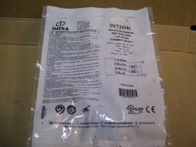 NEW IDEC INFRA IS72DK INDUCTIVE SENSOR 12MM DIA PNP NO/NC 14MM RANGE  P1970