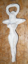 Cast Iron NAKED LADY Bottle Opener Beer / Soda Opener WHITE