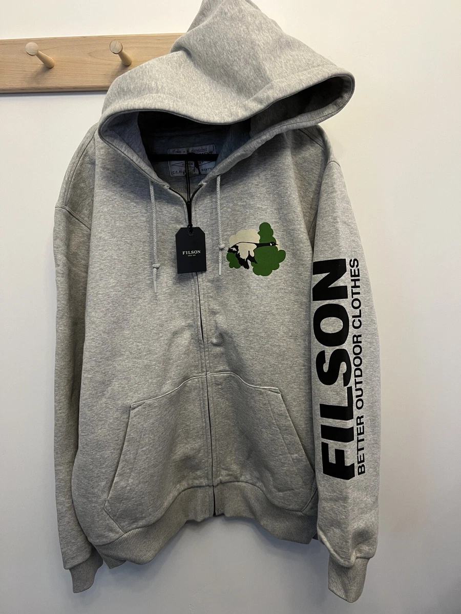 Filson Prospector Graphic Full Zip Heavyweight Fleece Heather Grey