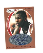 1998 SAGE Autographs Bronze #A18 Al Harrington SERIAL #294 /650 
