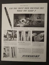Eversharp Fountain Pen-Can You Trust Your Fountain Pen While Sleep-Print Ad 1937