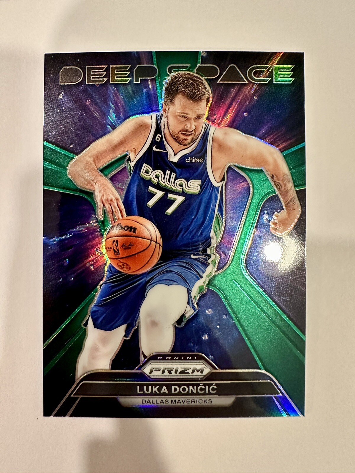 2023-24 Prizm Luka Doncic Deep Space Green Prizm Insert #6 Dallas Mavericks