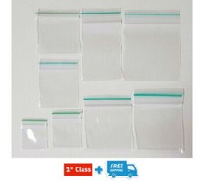 Small Clear Grip Self Press and Seal Resealable Polythene Zip Lock Plastic Bags