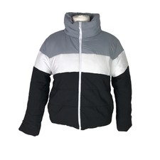 I Saw It First Ladies Puffer Jacket Coat Size Xl Padded Colour Block Funnel Neck