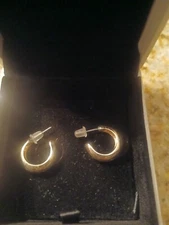 Warren James gold cresent moon Hoop Earrings