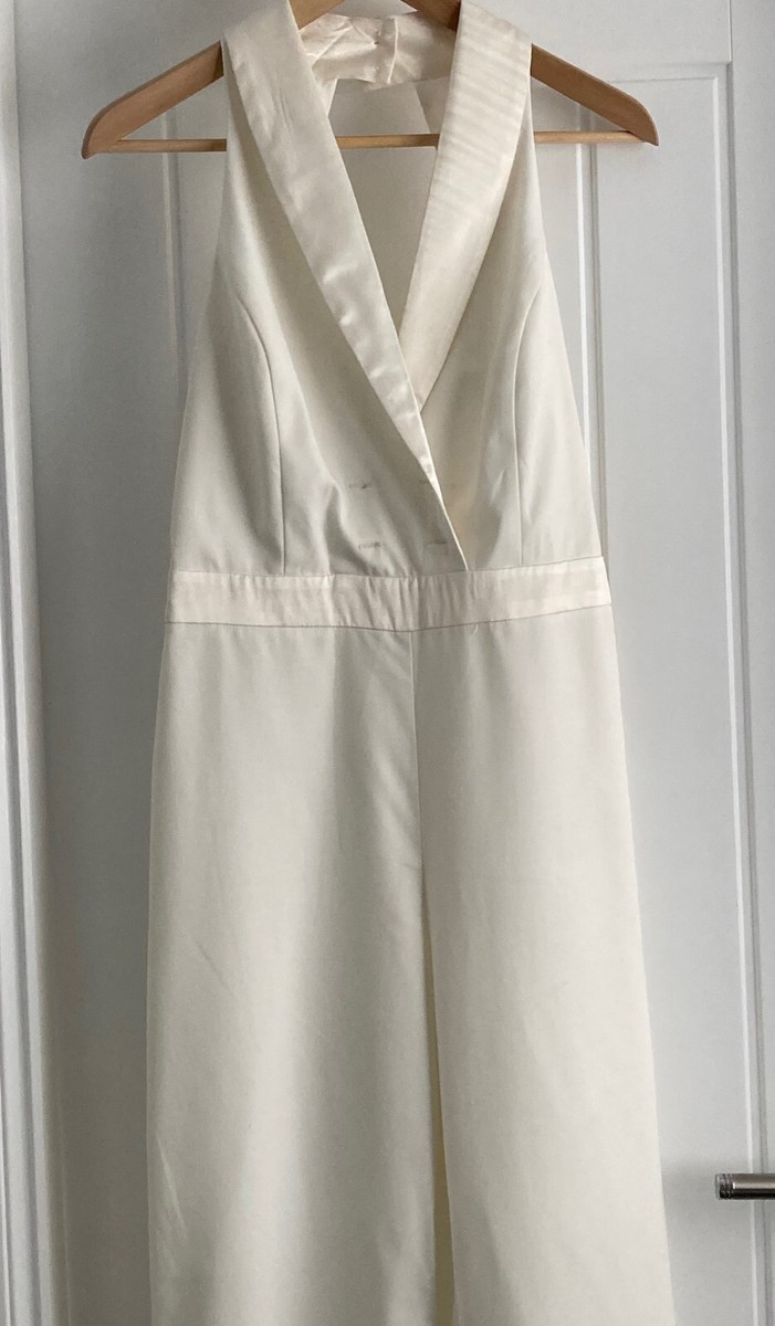 BNWT River Island 'Tuxedo' Style cream jumpsuit size 10 See