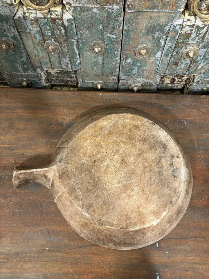 Antiguo Plato de Mármol Blanco - Plato de Piedra Tallado a Mano Original, Decorativo Vintage Foto 4 de 4