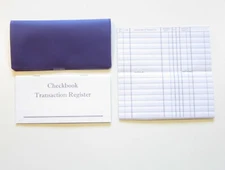 1 NEON PURPLE VINYL CHECK BOOK COVER & 10 NEW CHECKBOOK TRANSACTION REGISTERS
