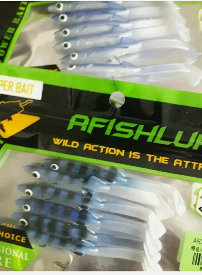 6 Pz Anguilline esche artificiali gomma, pesca traina spinning mare, Raglou 80 m - Immagine 4 di 4