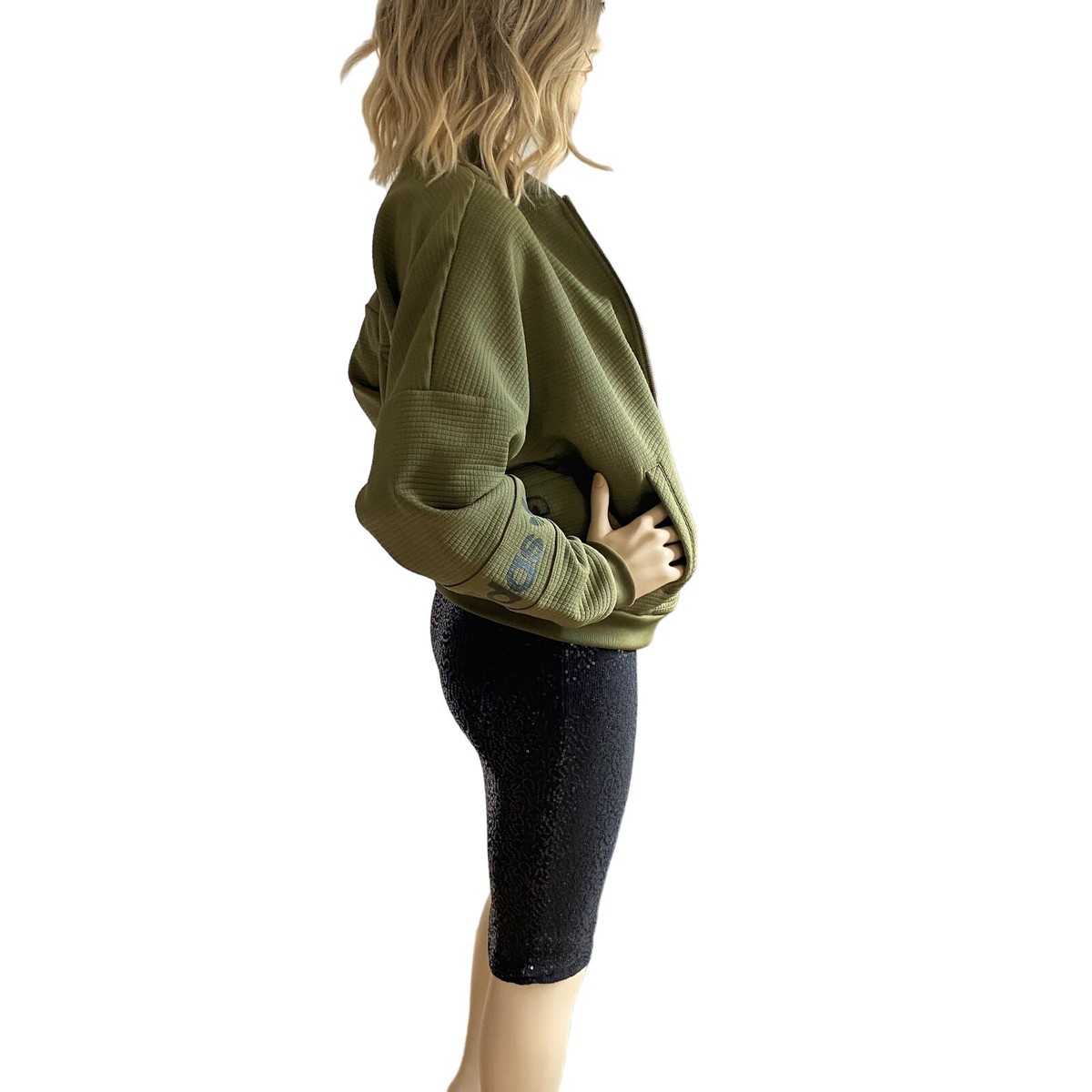 Adidas Originals NWOT Khaki Olive Green Quilted Bomber