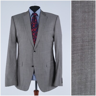 Mens Grey Sport Coat 42L US Size ROY ROBSON Blazer Wool Jacket