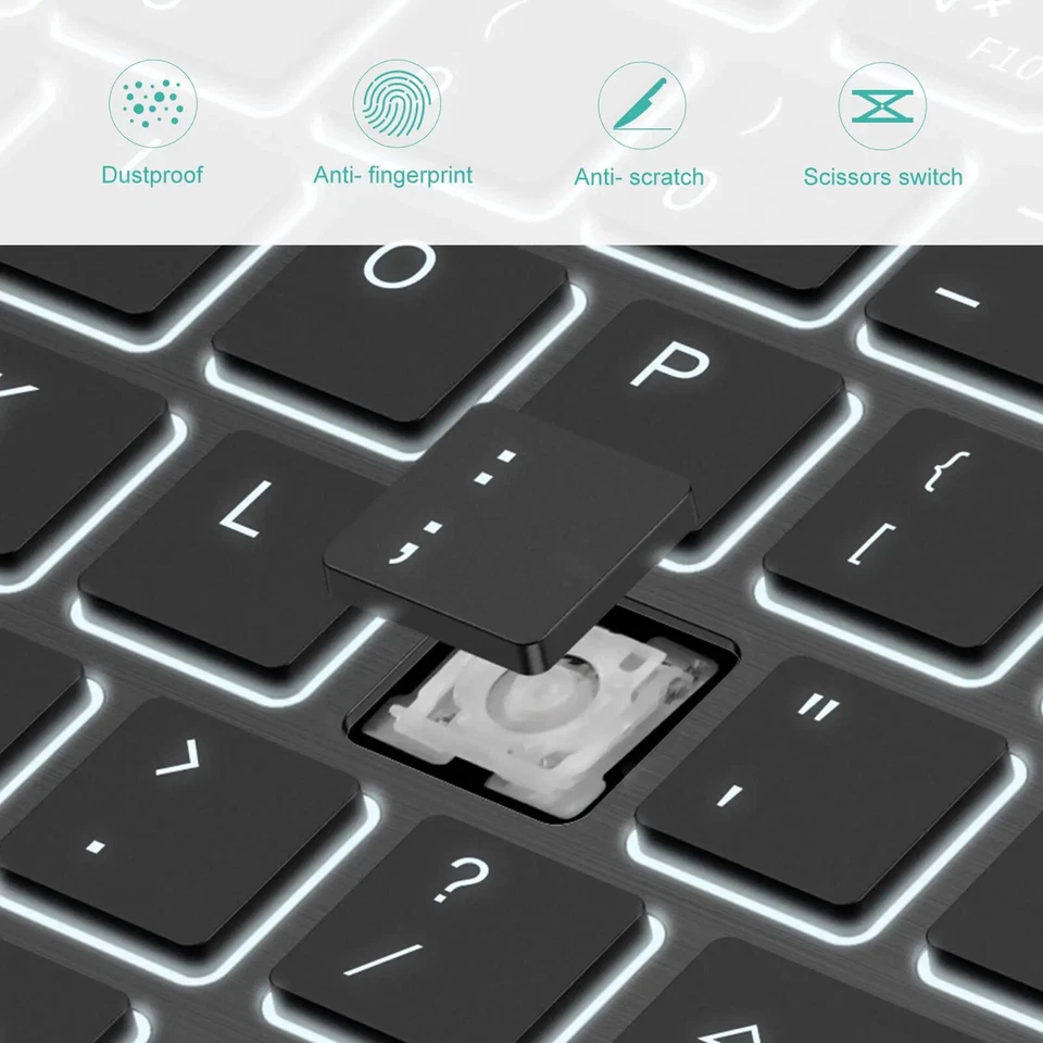 10 inch Backlit For iPad Keyboard and Mouse Backlight Bluetooth Keyboard For IOS - Image 4 of 4