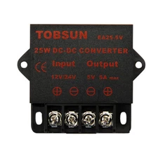 DC Buck Converter DC 12V/24V to DC 5V 5A 25W Step Down Reducer Voltage Regulator