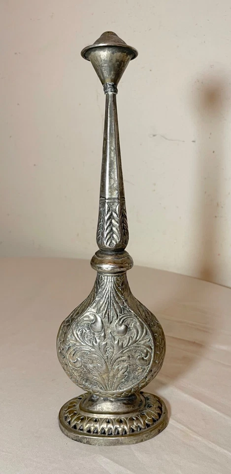 Antique early 19th century sterling silver Middle Eastern rosewater sprinkler - Image 3 of 4