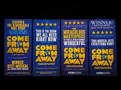 COME FROM AWAY 4x West End Musical Flyers. Rachel Tucker, Clive Carter - London