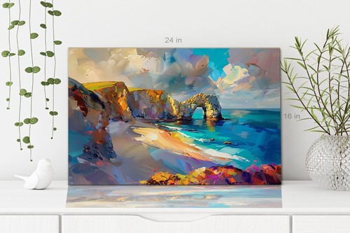 Durdle Door Dorset Contemporary Abstract Modern Canvas Print Wall Art - Picture 2 of 6