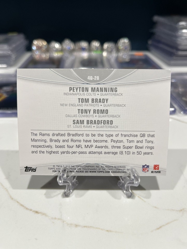 2010 Topps Prime Patriots Tom Brady Peyton Manning Tony Romo 4Q-28 ...