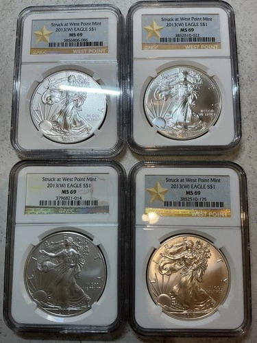 2013 (W) American Silver Eagle - NGC MS69 - West Point Mint (four available)