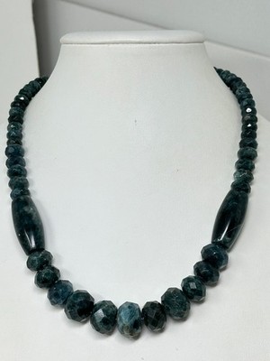 DTR Mine Finds by Jay King Graduated Teal Green Apatite Sterling Silver Necklace