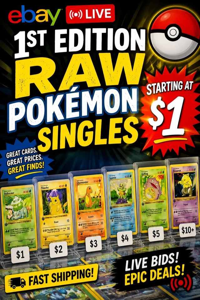 $1 Start Singles & Slab Auctions | Vintage 1st Edition