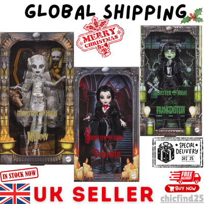 Monster High x Universal Monsters Dracula, Die Mumie & Frankenstein 3x Puppe Konvolut