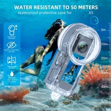 50M Waterproof Case for X5 Camera Shell with AR Coated Lens Underwater