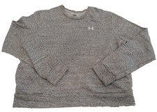 Under Armour Rival Terry Sweatshirt Womens Medium Gray Crewneck Fleece Logo M