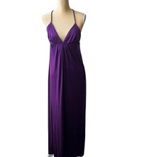 Julie Brown Purple Long Dress, Braided Straps, FRIENDS, Open Back, Size Large