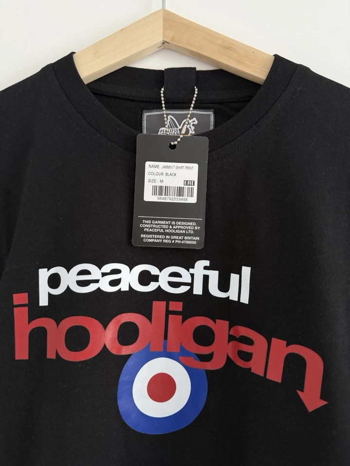 Peaceful Hooligan T-Shirt Gr. M - Neu mit Etikett - Mods Fans Ultras England - Bild 3 von 3