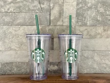Starbucks Clear Grande Acrylic Cold Cup Double Walled Tumbler 16 oz NWT