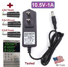 10.5V 1A AC/DC Adapter Power Supply Charger 5.5x2.1mm with 3 DC Power Plug Tips