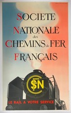 Leinwanddruck SNCF Gesellschaft Nationaler Franz&ouml;sischer Eisenbahnen Zug 1938