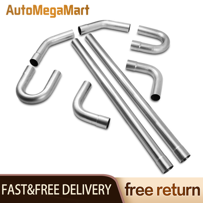 #ad 2.25” Inch Custom Exhaust Tubing Mandrel Bend Pipe Straight U Bend 90° Kit 8PCS $68.99