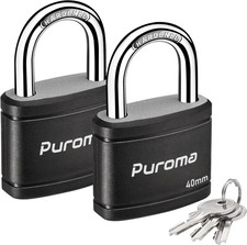 2 Pack Keyed Padlock with 3 Keys Alike, 7/8 Inch Locker Lock 40Mm Heavy-Duty Loc