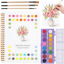 Watercolor Workbook Coloring Book 1 Count Pack of 1 , white