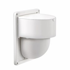 4 In. Exhaust Wall Hood Vent, White Plastic, Floating Damper - 289W