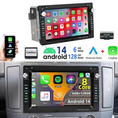 128G Für VW Polo 9N Passat B5 Golf Sharan T5 T4 Android14 Autoradio GPS Navi DVR